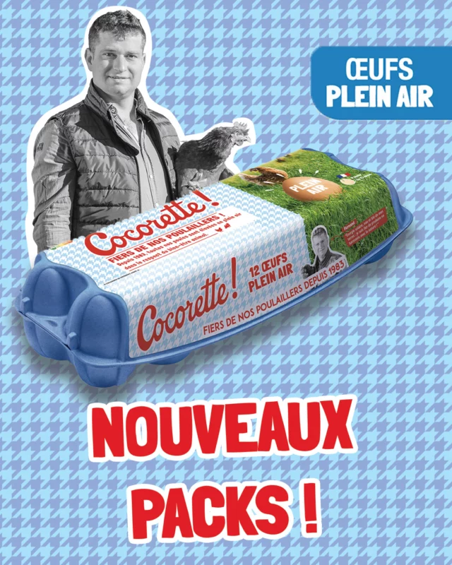 🥚Cocorette fait peau neuve, pour encore mieux vous plaire !
Parce que chez nous, chaque œuf compte, et chaque geste aussi 💛

Nos nouvelles boîtes colorées ne sont pas là que pour faire joli…
Elles racontent une histoire : celle de nos éleveurs passionnés, du respect du bien-être animal et de notre engagement pour une agriculture plus responsable 🌿

👩‍🌾 Plein air, Bio, Label Rouge… à chacun ses œufs préférés !

#FiersDeNosPoulaillers #ElevageResponsable #PackDoeufs #BienÊtreAnimal #Poulaillers #Cocorette #Oeufs
